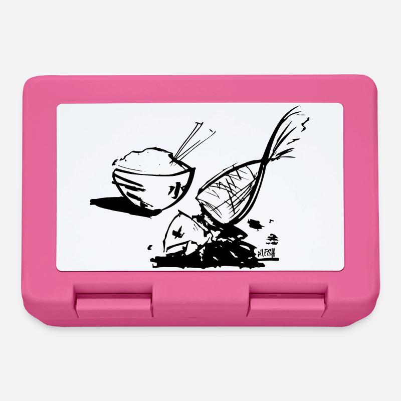 Poisson et riz - Boîte à goûter - rose
