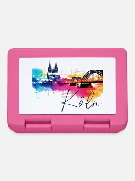 Köln Skyline Kölner Dom Deutschland Stadt Bunt - Brotdose - Pink