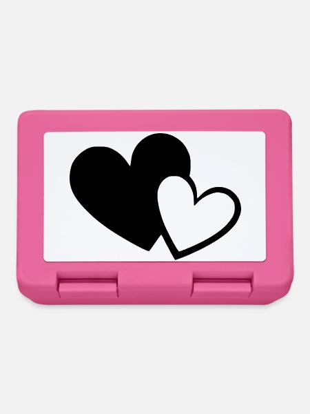 Valentinstag Schwarzes Herz, Valentinstag - Brotdose - Pink