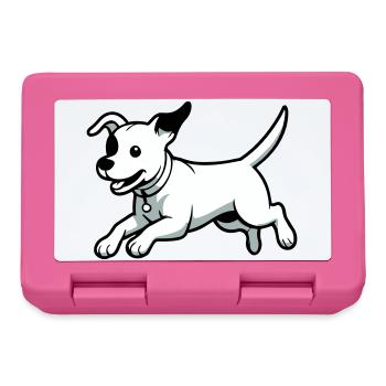 Playful Dog Cartoon - Lunchbox - pink - Front