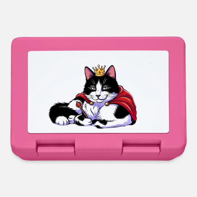Chat royal avec couronne et cape - Boîte à goûter - rose