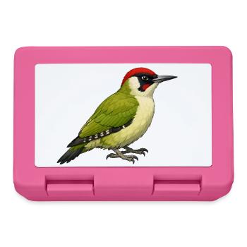 Green Woodpecker - Lunchbox - pink - Front
