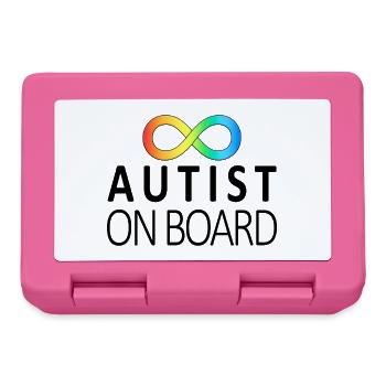 Autiste à bord : autocollants sur la neurodiversité - Boîte à goûter - rose - Devant