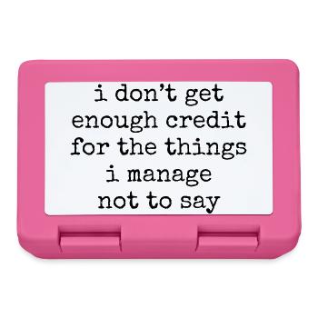 Sarkastischer Spruch: I don't get enought credit  - Brotdose - Pink - Vorne