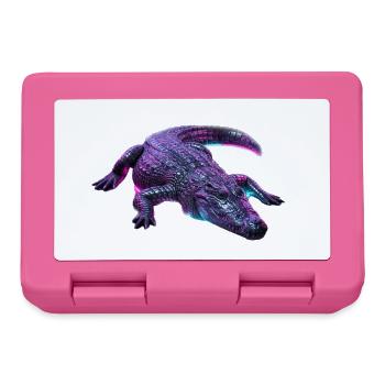 Neon-Krokodil-Aurora - Brotdose - Pink - Vorne