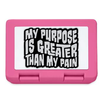 My Purpose Is Greater Than My Pain Sinn Zitat Logo - Brotdose - Pink - Vorne