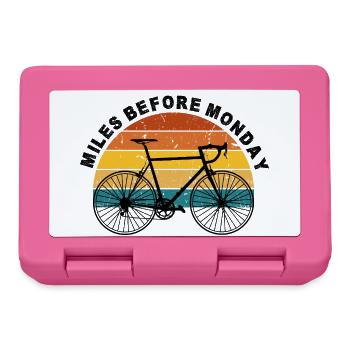 Silhouette du cycliste au coucher du soleil - Boîte à goûter - rose - Devant