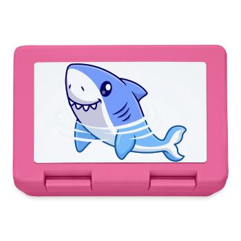 Dessin animé de requin - Boîte à goûter - rose - Devant