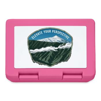 Illustration de montagne sous la forme d’un emblème avec des nuages - Boîte à goûter - rose - Devant