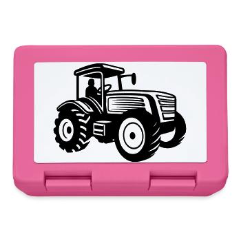 Traktor mit Fahrer Symbol - Brotdose - Pink - Vorne