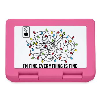'm Fine Everything Is Fine Weihnachten Humor - Brotdose - Pink - Vorne
