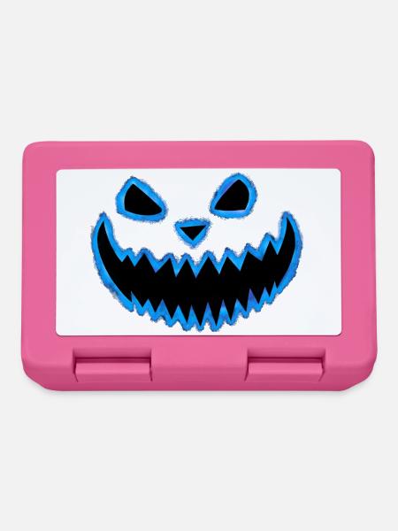 Neon Kürbisgesicht Blau - Last Minute Kostüm - Brotdose - Pink