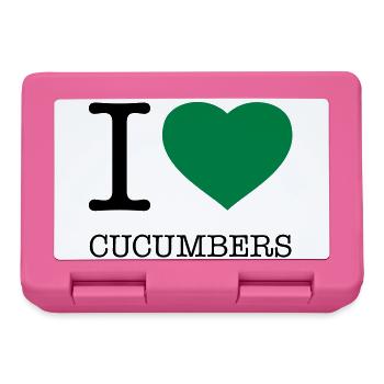 I LOVE CUCUMBERS Gurken Gurke - Brotdose - Pink - Vorne