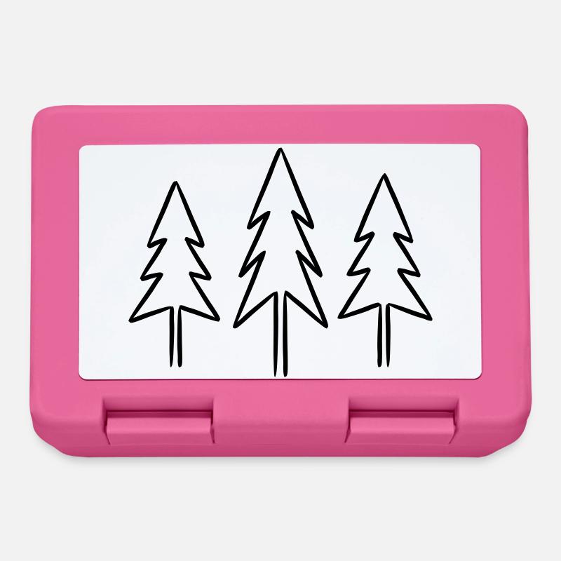 Fir fir trees forest Christmas Advent - Lunchbox - pink