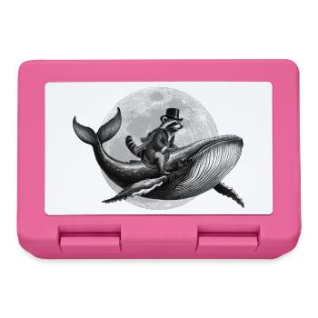 True Moon Love –Ein Waschbär fliegt auf einem Wal - Brotdose - Pink - Vorne