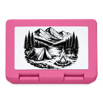Camping Zelt Wald Outdoor - Brotdose - Pink - Vorne
