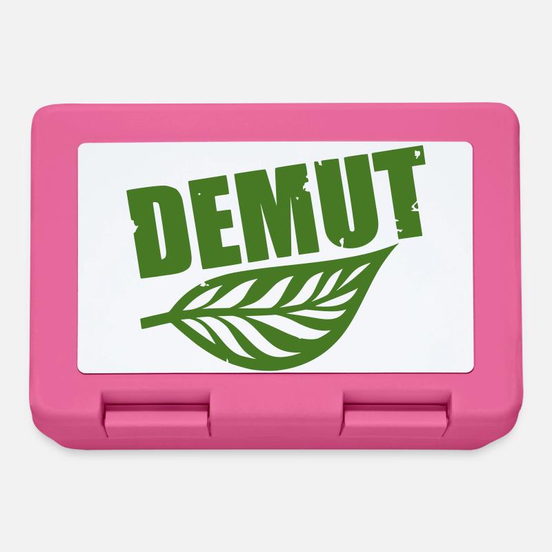 Demut mit Blatt grüne Typografie - Brotdose - Pink
