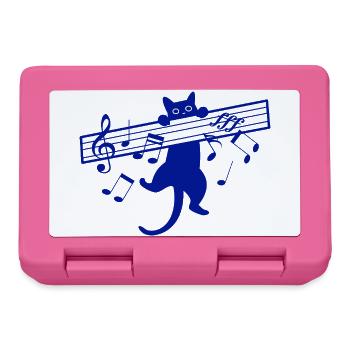Chat mignon Musicien Instrument de musique - Boîte à goûter - rose - Devant