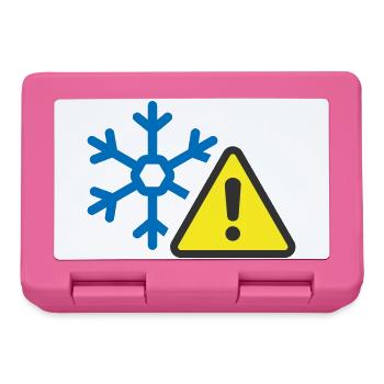 Cold Weather Warning Solid Icon Frost  Symbol - Lunchbox - pink - Front