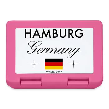 Hambourg, Allemagne, coordonne le souvenir de voyage - Boîte à goûter - rose - Devant