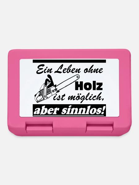 Motorsäge , Kaminholz , Old School , ein Leben(25) - Brotdose - Pink