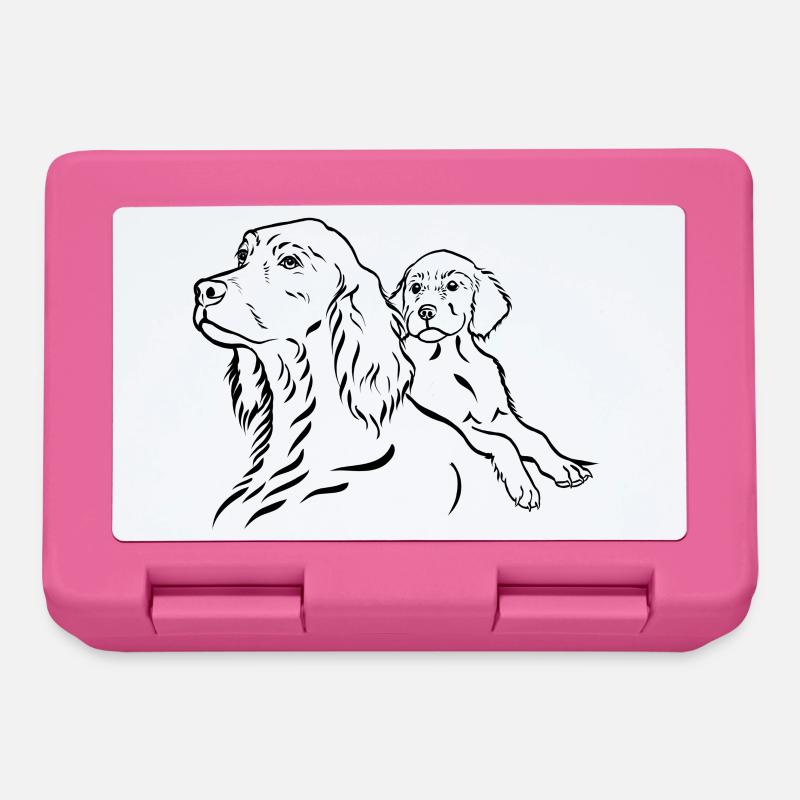 Setter chienne avec chiot - Boîte à goûter - rose