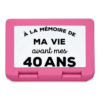 A la mémoire de ma vie avant mes 40 ans - Boîte à goûter - rose - Devant