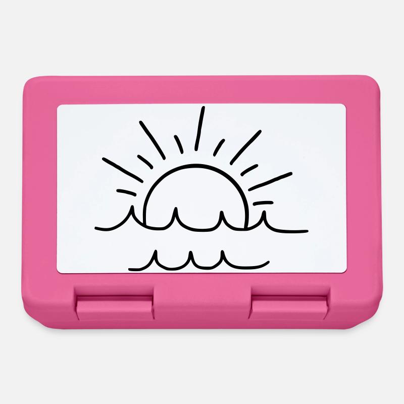 Sonne und Wellen - Brotdose - Pink