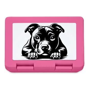 Staffordshire Bull Terrier Head with Paws - Lunchbox - pink - Front