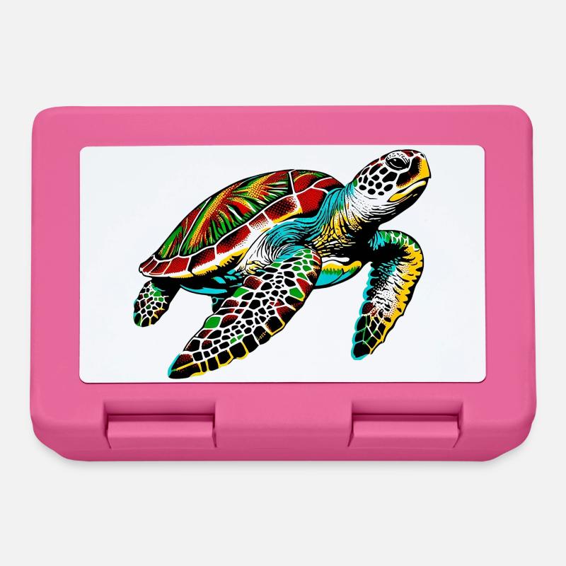 Tortue - Boîte à goûter - rose