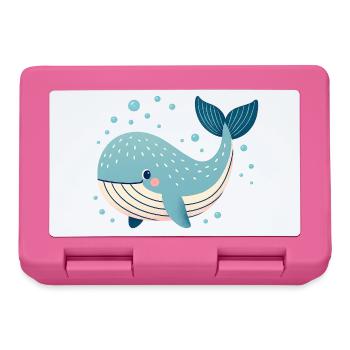 Blue Whale with Bubbles - Lunchbox - pink - Front
