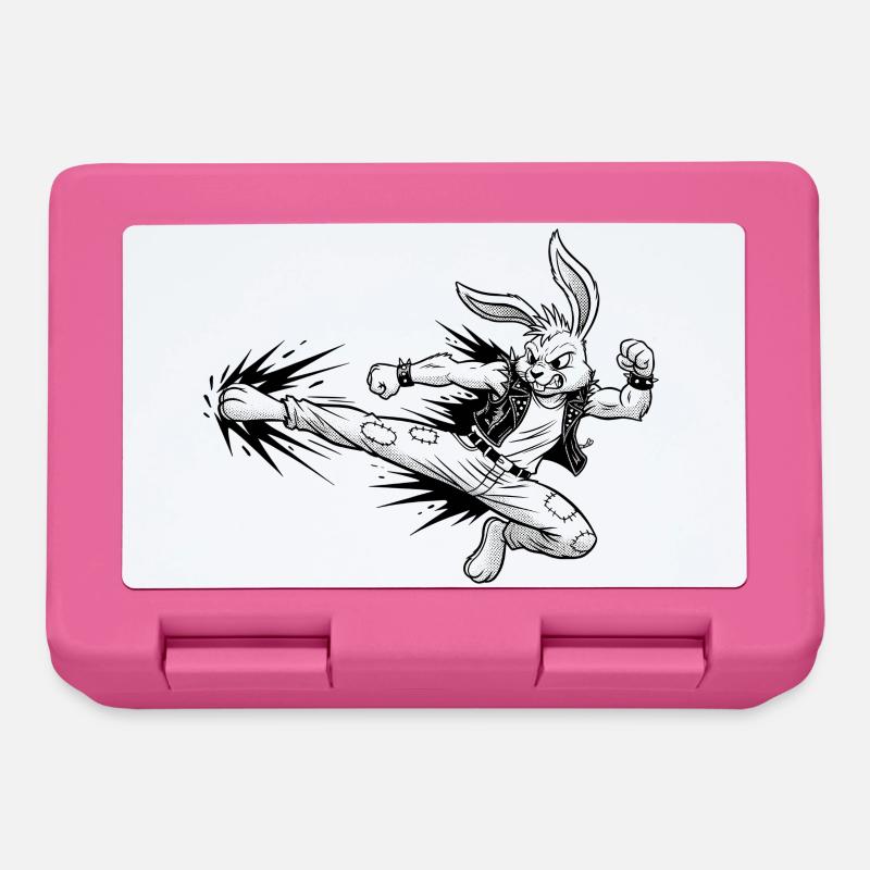 Heavy Metal Easter Bunny Rocker Easter Hardcore Bunny - Lunchbox - pink