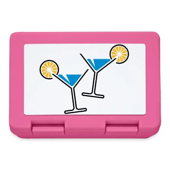 2 Cocktailgläser / Cocktail / Martini + (Hellblau) - Brotdose - Pink - Vorne