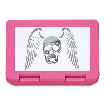 Winged Skull Gothic Emblem - Lunchbox - pink - Front