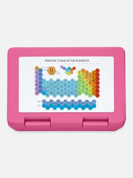 Periodic Table Of The Elements Hexagon Rainbow - Brotdose - Pink