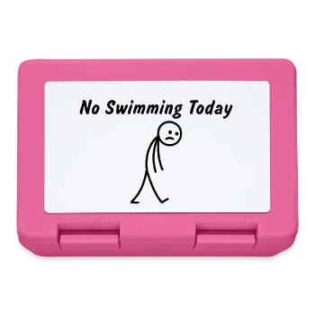 Heute kein Schwimmen – Lustiges Schwimm-Geschenk - Brotdose - Pink - Vorne