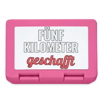 Erster Fünf Kilometer Lauf Geschenkidee - Brotdose - Pink - Vorne