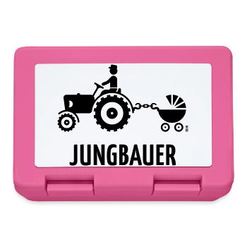 Jungbauer (Bauer Trecker Kinderwagen Baby / B) - Brotdose - Pink - Vorne