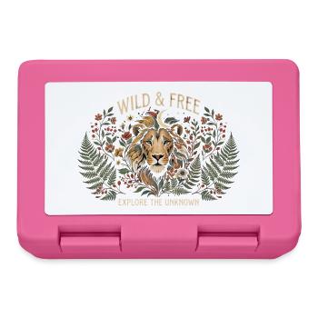 Löwe wild und frei - Brotdose - Pink - Vorne