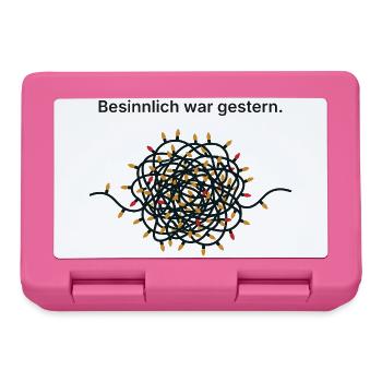 Besinnlich war gestern - Lichterkette Weihnachten  - Brotdose - Pink - Vorne