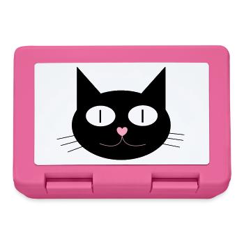 Cute cat, tomcat with heart-shaped nose - Lunchbox - pink - Front