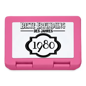Beste Erfindung des Jahres 1980 Geschenk - Brotdose - Pink - Vorne