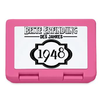 Beste Erfindung des Jahres 1948 Geschenk - Brotdose - Pink - Vorne