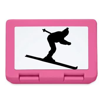 Ski, Skifahren, Skier, Skifahrer - Brotdose - Pink - Vorne