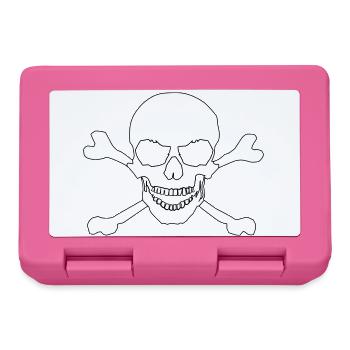 Skull and crossed bones - Brotdose - Pink - Vorne