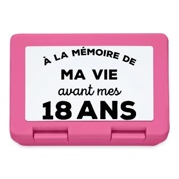 A la mémoire de ma vie avant mes 18 ans - Boîte à goûter - rose - Devant