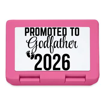 Promoted to Godfather 2026 – Patenonkel Design - Lunchbox - pink - Front