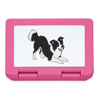 Border Collie Freudenpose - Brotdose - Pink - Vorne