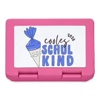 Schulkind 2026 Einschulung Geschenk Erstklässler - Brotdose - Pink - Vorne