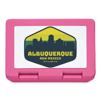 Albuquerque New Mexico Skyline Badge - Lunchbox - pink - Front